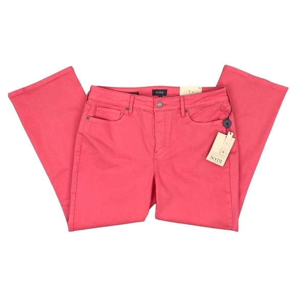 NYDJ Marilyn Straight Ankle Length Pink Punch Size 12 NWT - Picture 6 of 14